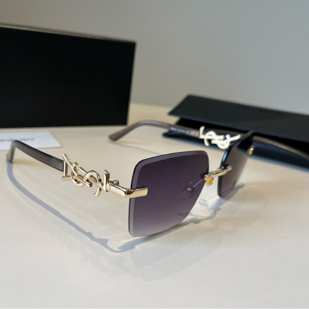Yves Saint Laurent Gold and Purple Sunglasses